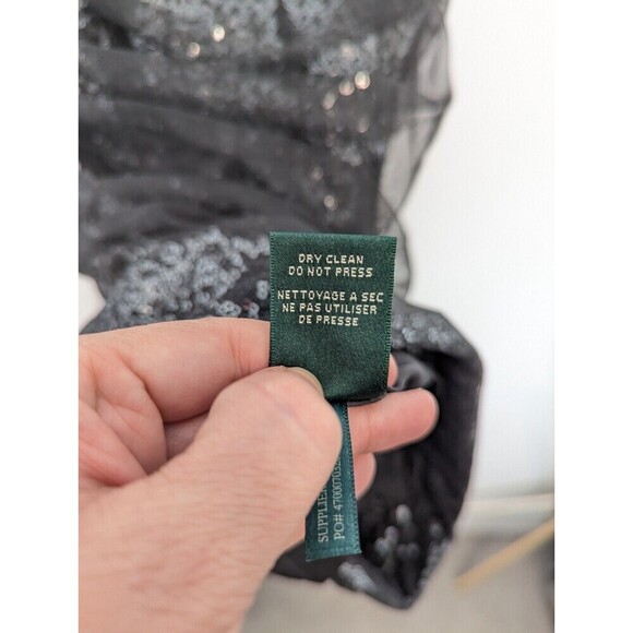 Lauren Ralph Lauren Gray Sequin Mesh Dress Size 6 - Picture 11 of 13